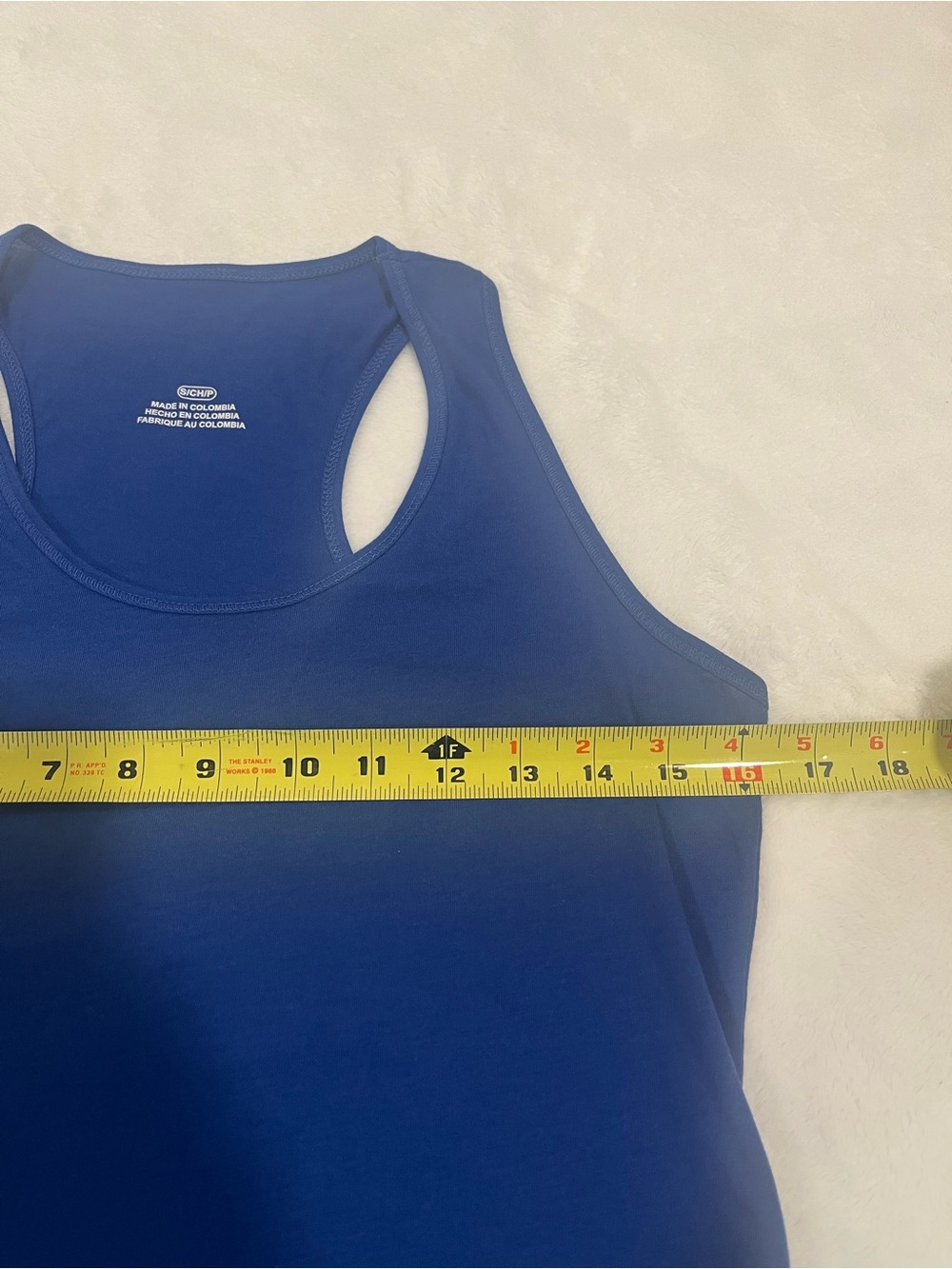 Vibrant Blue Racerback Tank Top - Size Small - Picture 5 of 6